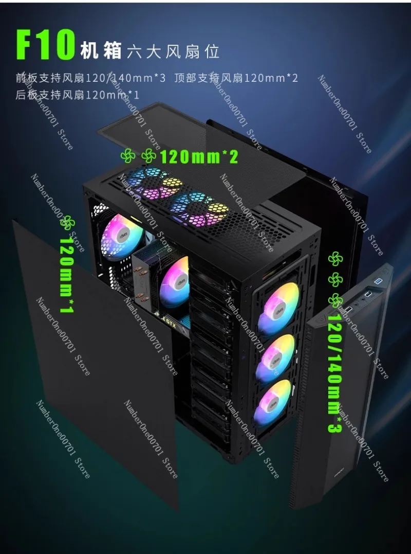 F20 F10 Black E-ATX Computer Case Full Tower Storage Server Multiple Hard Drive