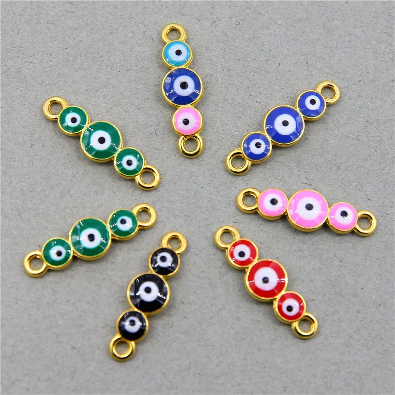 6pcs 26*7*3mm new fashion evil eye eyes elephant with bracelet connector jewelry accessories jewelry DIY production