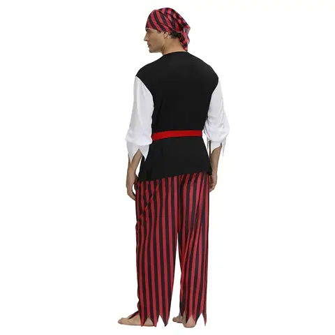 Herr Piratkostym Halloween Rollspelskläder Förklädnad Festklädsel Cosplay-kostym för män Medeltida Maskeradkostymer 10 best sales medeltida tunika för män - №4