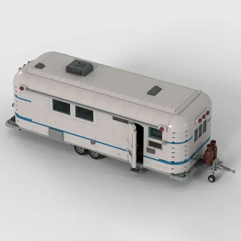 Moc Bouwstenen Automodel Klassieke Amerikaanse Camping Trailer Technologie Modulaire Blokken Geschenken Kerst Speelgoed DIY Sets Montage