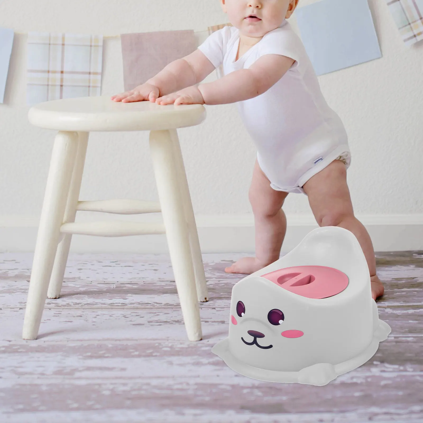 

1 шт. мини-горшок для малышей, портативный детский туалет с крышкой, эргономичный дизайн, усиленная конструкция для дома, путешествий и улицы