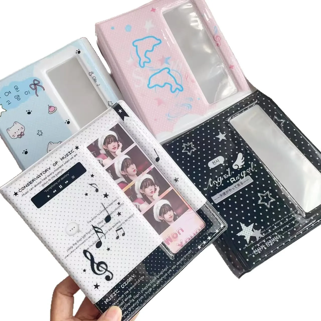 Angel Music Note Series Life Four Grid Album Large Photocard Binder Polaroid Four Grid Storage Book image 5