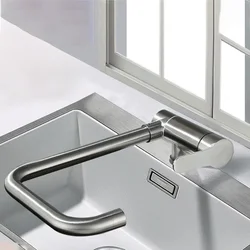 Aço inoxidável janela interna dobrável torneira da cozinha giratória de 360 graus misturador de água quente e fria torneira da pia do banheiro sem chumbo