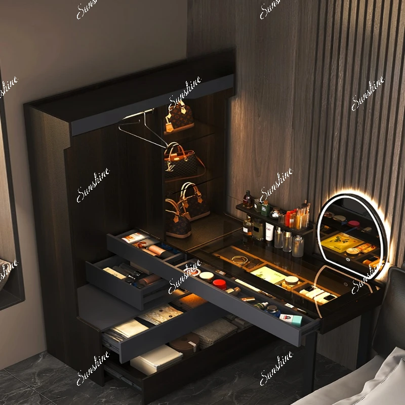 Italian minimalist dresser storage integrated light luxury high-end makeup table
