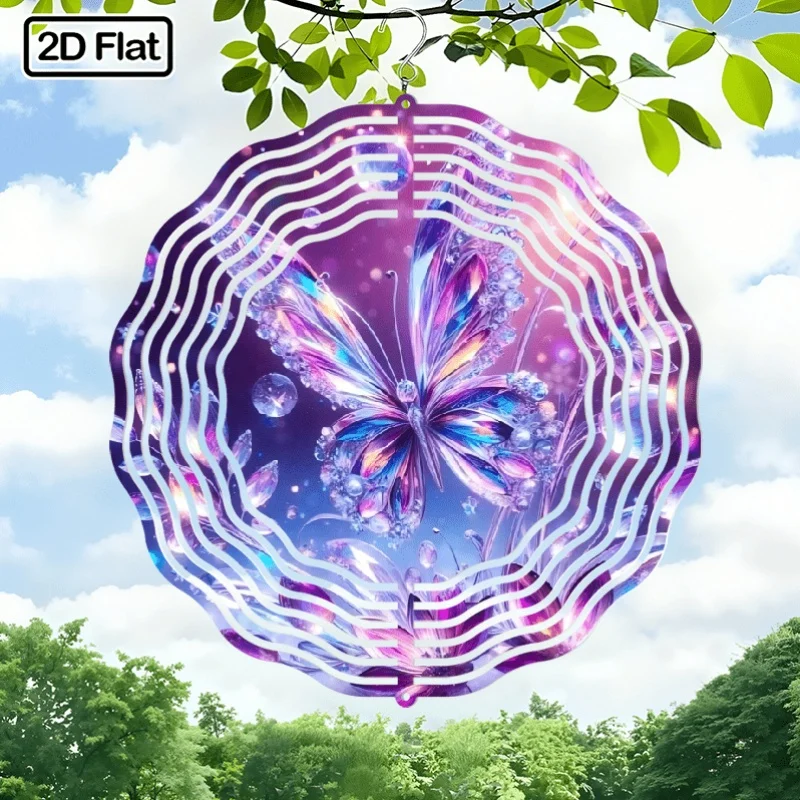 1PC Glass Butterfly' Creative Rotating Wind Chime,  Multi-Scene Decoration, Perfect Gift for Valentine'S Day, Easter, Etc