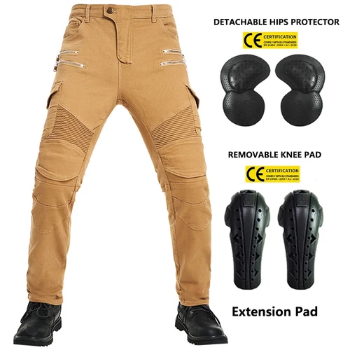 Imagen 1 del producto Pantalones de motociclismo para hombre, pantalones vaqueros geniales, almohadillas protectoras, equipo con rodilleras y protectores de cadera, novedad de 2025 Almohadillas de armadura Ce desmontables