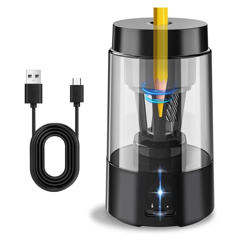 

Automatic stop battery power supply charging electric pencil sharpener hands-free automatic classroom pencil sharpener