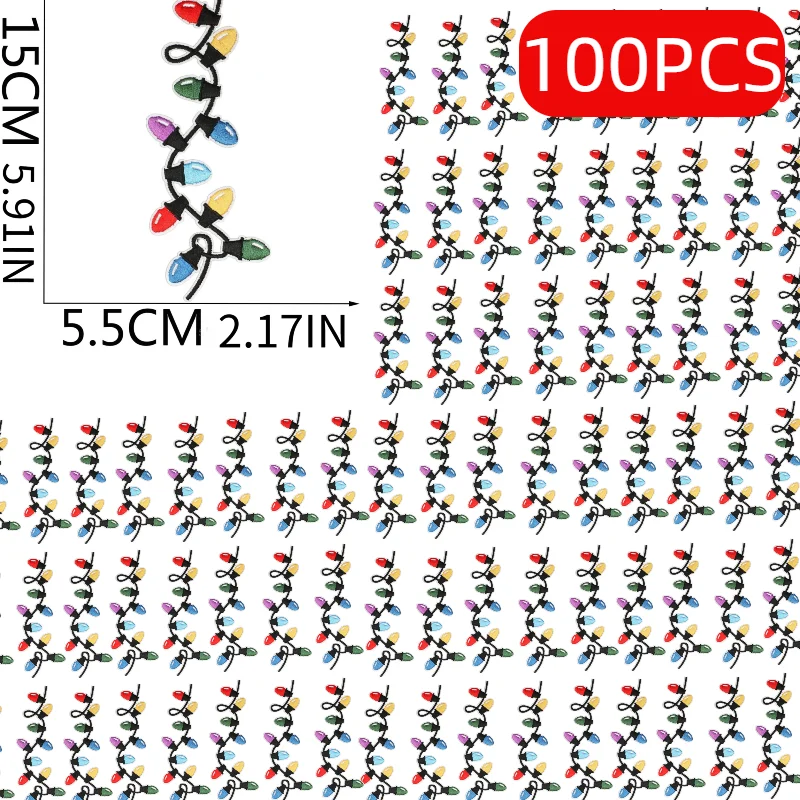 10/50/100PCS Wholesale Cartoon Christmas Tree Lots of Patches Embroidered Patch Iron on Lots of For Clothing Festival