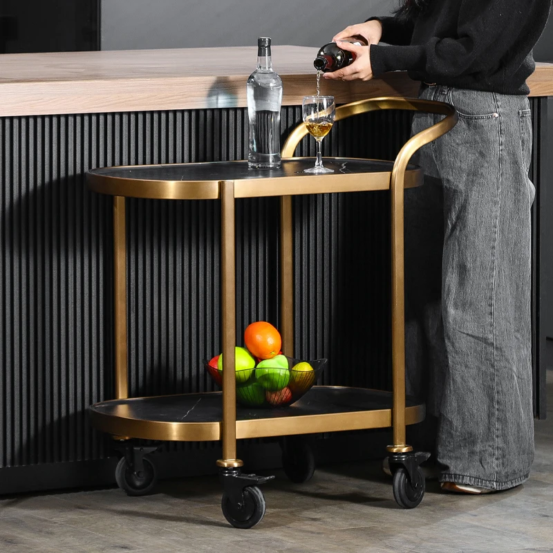 

Household Utility Hotel Handcart Storage Luxury Trolley Cart Hotel Handcart Dining Side Wagon Banquet Cart Office Furniture