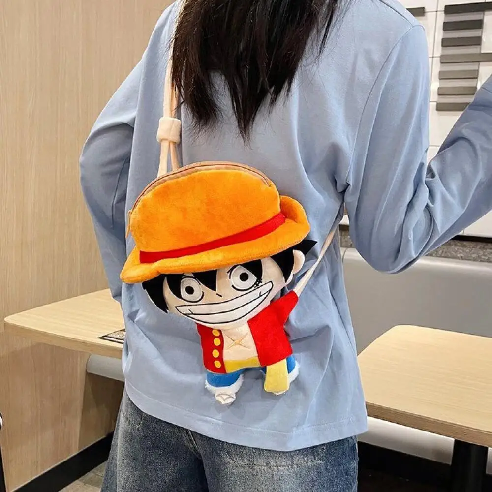 32Cm One Piece Monkey D. Luffy Creativity Long Arm Plush Crossbody Bag Single Layer Zipper Large Capacity Friend's Birthday Gift