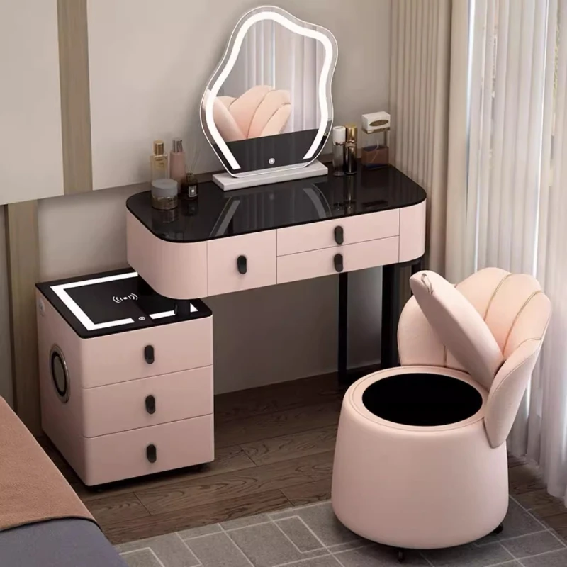 

Luxury Lighting Dressing Table Storage Modern Clothing Drawers Dressing Table White Europa Postazione Makeup Furniture Bedroom