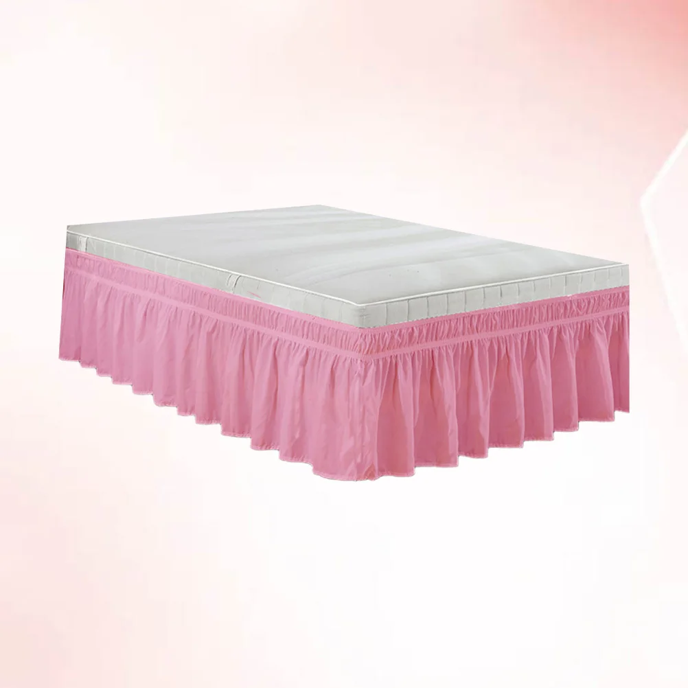 الوردي البوليستر القطن تكدرت الغبار كشكش للسرير المخفية زيبر الفراش مطوي تنورة منتفخ ديكور المنزل سيارة