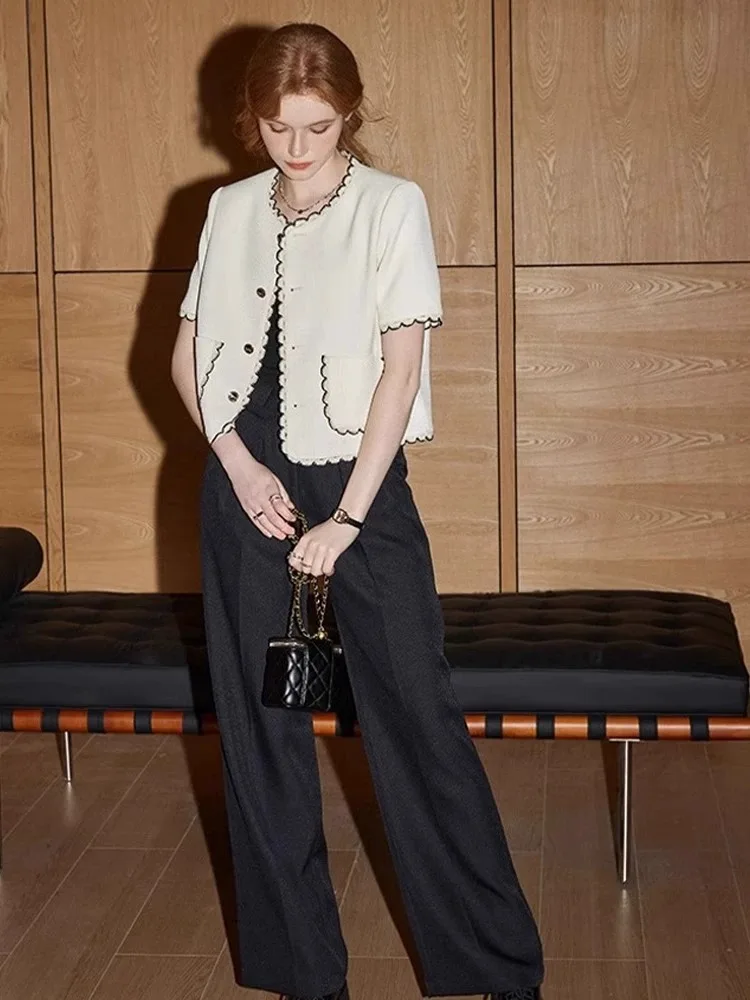 سترة صوفية مفتوحة بزر واحد من Faionable Jaet ort Sve ملابس نسائية صيفية للحماية من الشمس تصميم Blo ملون للتنقل... #3