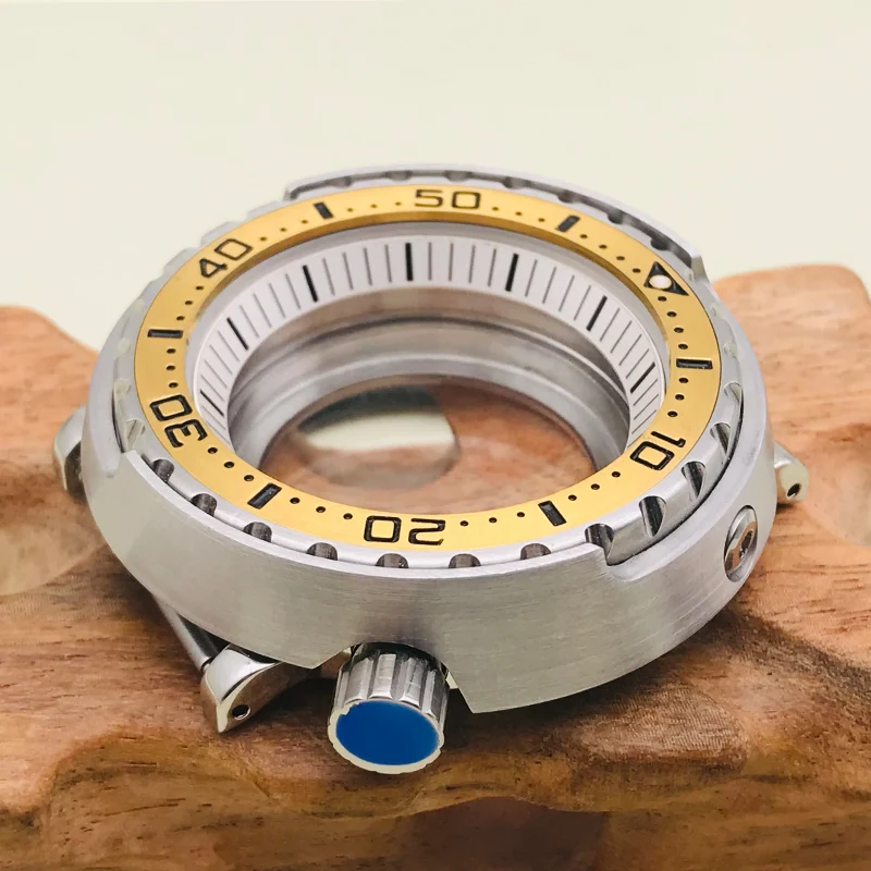 NH35 Case Seiko Tuna Canned Watch Case Fit For 4R35 4R36 NH35 NH36 Movement Transparent back Steel Bezel Insert Men Tuna Case