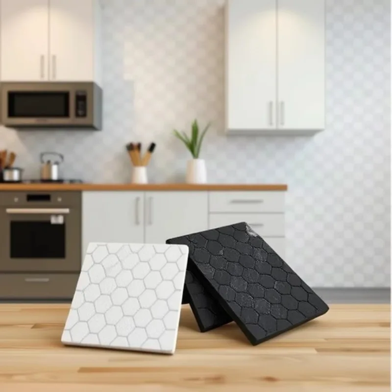 Paneles acústicos tallados con forma autoadhesiva, Material de fibra de poliéster, paneles acústicos creativos insonorizados para paredes