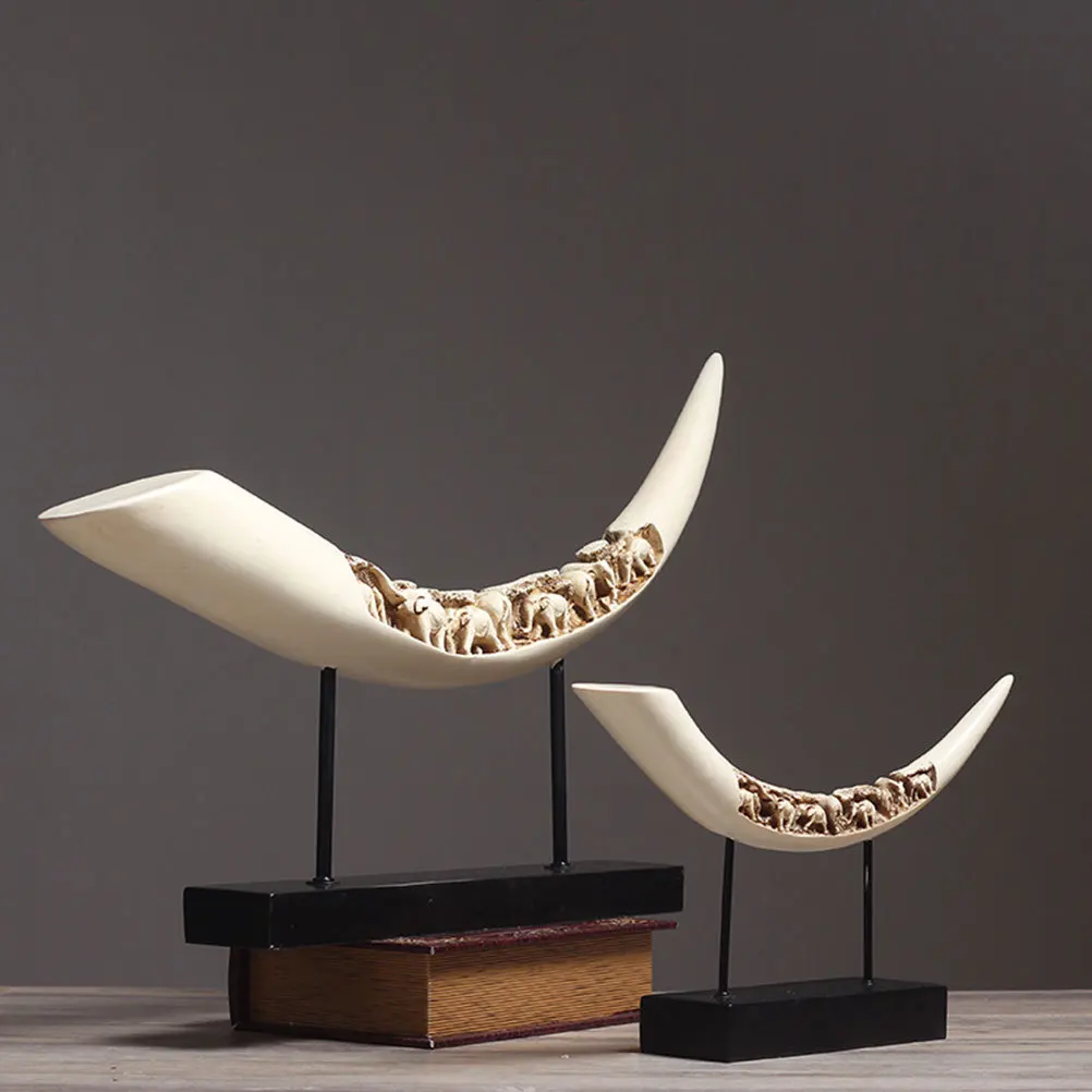 

Office Living Engraved Home Sculpture Desk Decor Ornament Artificial Ivory