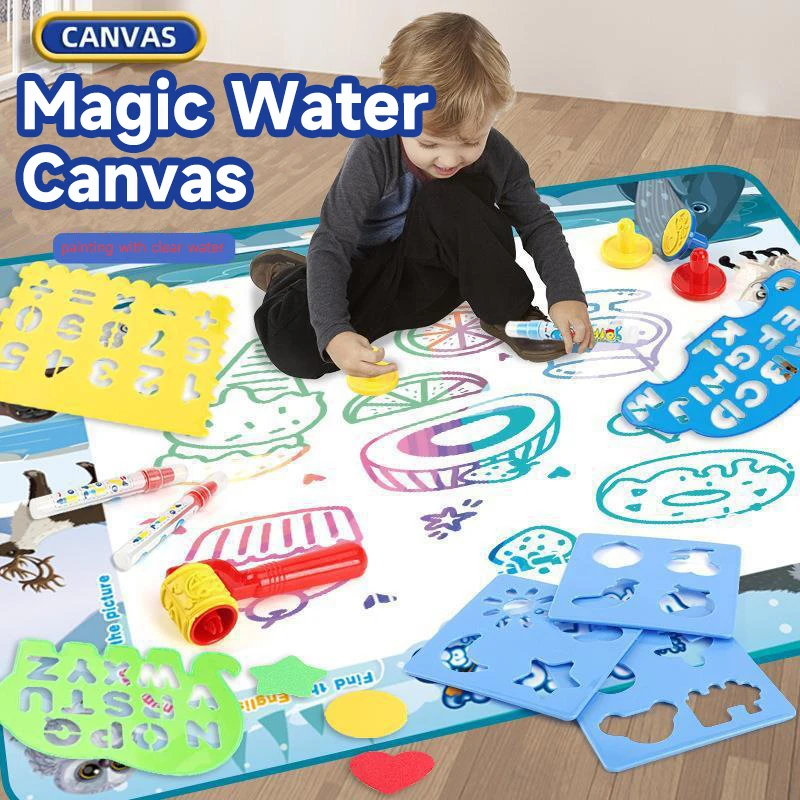 100x80CM Coloring Magic Water Drawing Mat Watercolor Painting Magic Graffiti Pad Reusable Magic Pens Educational Toys Gifts