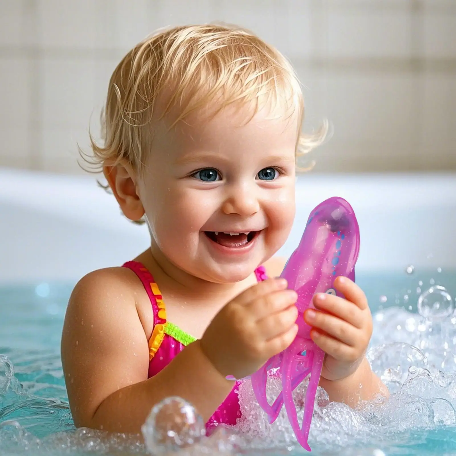 Kid Bath Toys Automatic Floating Fish Toys For Child Bathing Early Learning Game Interactive Bathtub Water Game For Preschool