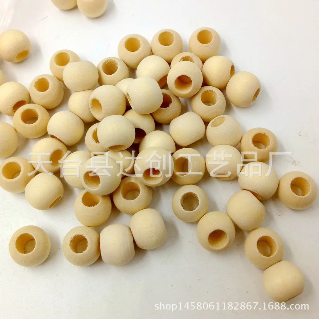 

Spot wholesale natural hemu accessories 10mm-25mm round Korean version large hole wood beads