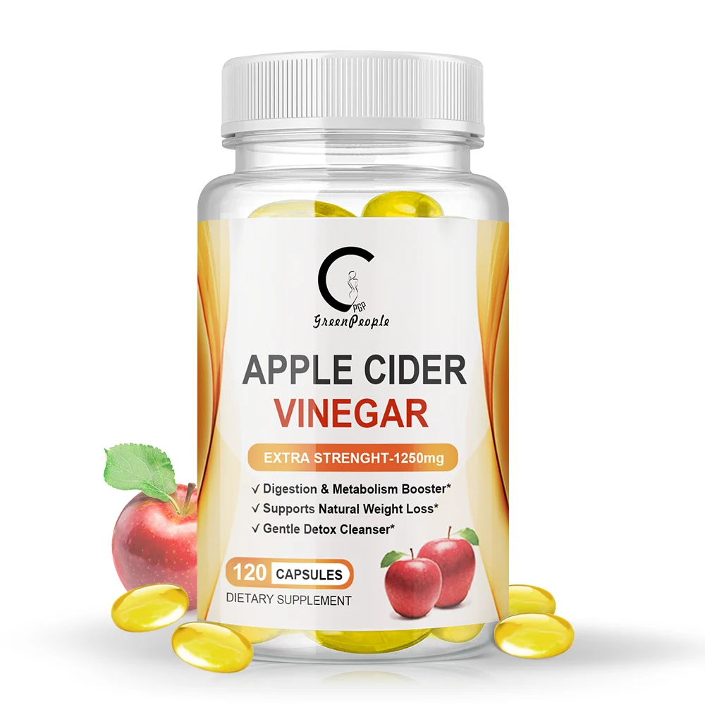 GPGP Apple Cider Vinegar Capsules for Keep Fitness Weight Management Help Digestion Burn Fat Flat Belly Muscle Enhancement