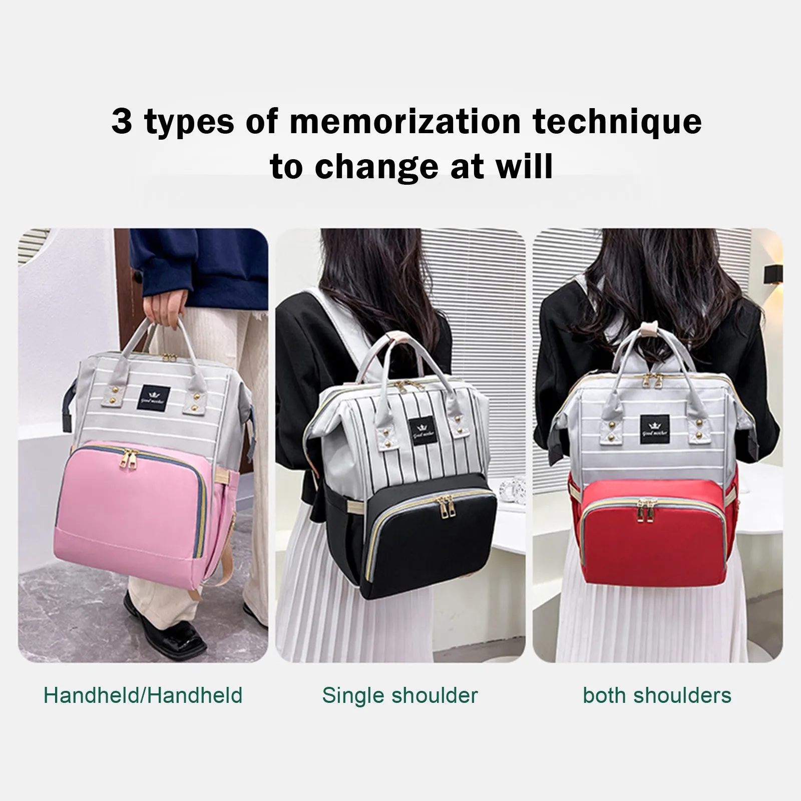 حقيبة ظهر للحفاضات للأطفال، حقيبة ظهر مخصصة للحفاضات، حقيبة ظهر للأم متعددة الوظائف مناسبة للسفر والخارج #5