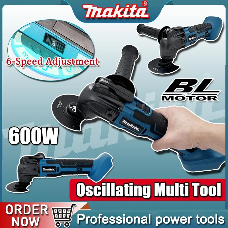 

Makita 600W Oscillating Multi Function Tool 20000OPM Electric Saw Trimmer Cutting Woodworking Power Tool for 21V 18V Battery