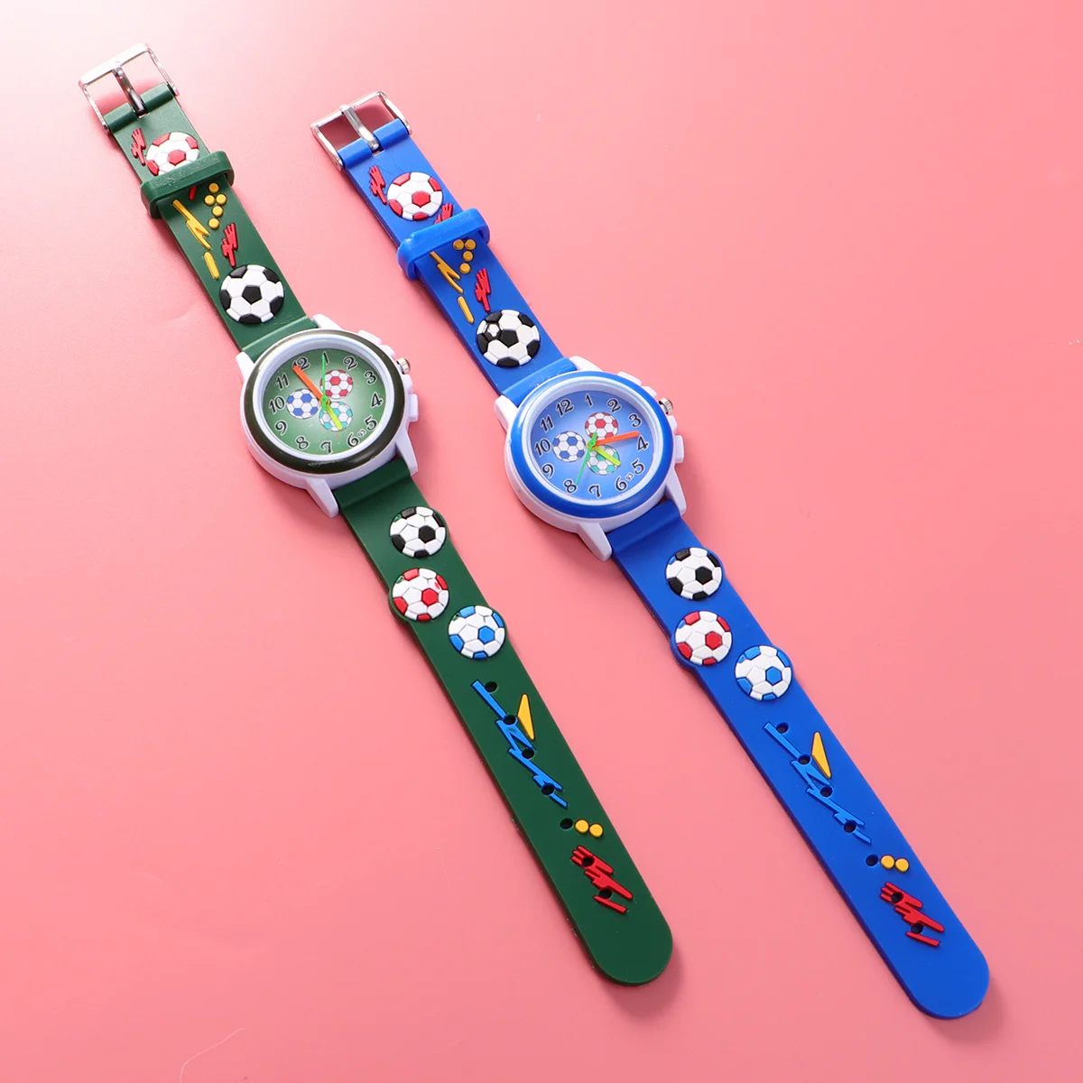 2 قطعة ساعات ستيريو ثلاثية الأبعاد لتصميم الرسوم المتحركة المميزة ساعة يد بحركة دقيقة هدية ساعة الطالب