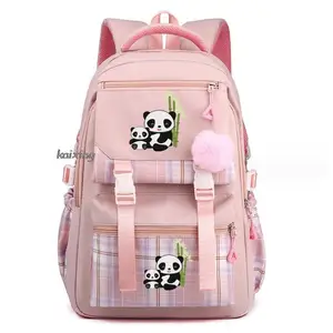 Lone Laptop reisen Sie zurück, Schultaschen für Jugendliche, Dampfsackinnen, Jugendliche, Mädchen, Kinder, Big Panda Print, Style Fitness, Kawaii, heiß 10 Hauptverkauf Panda School Rucksack - №10