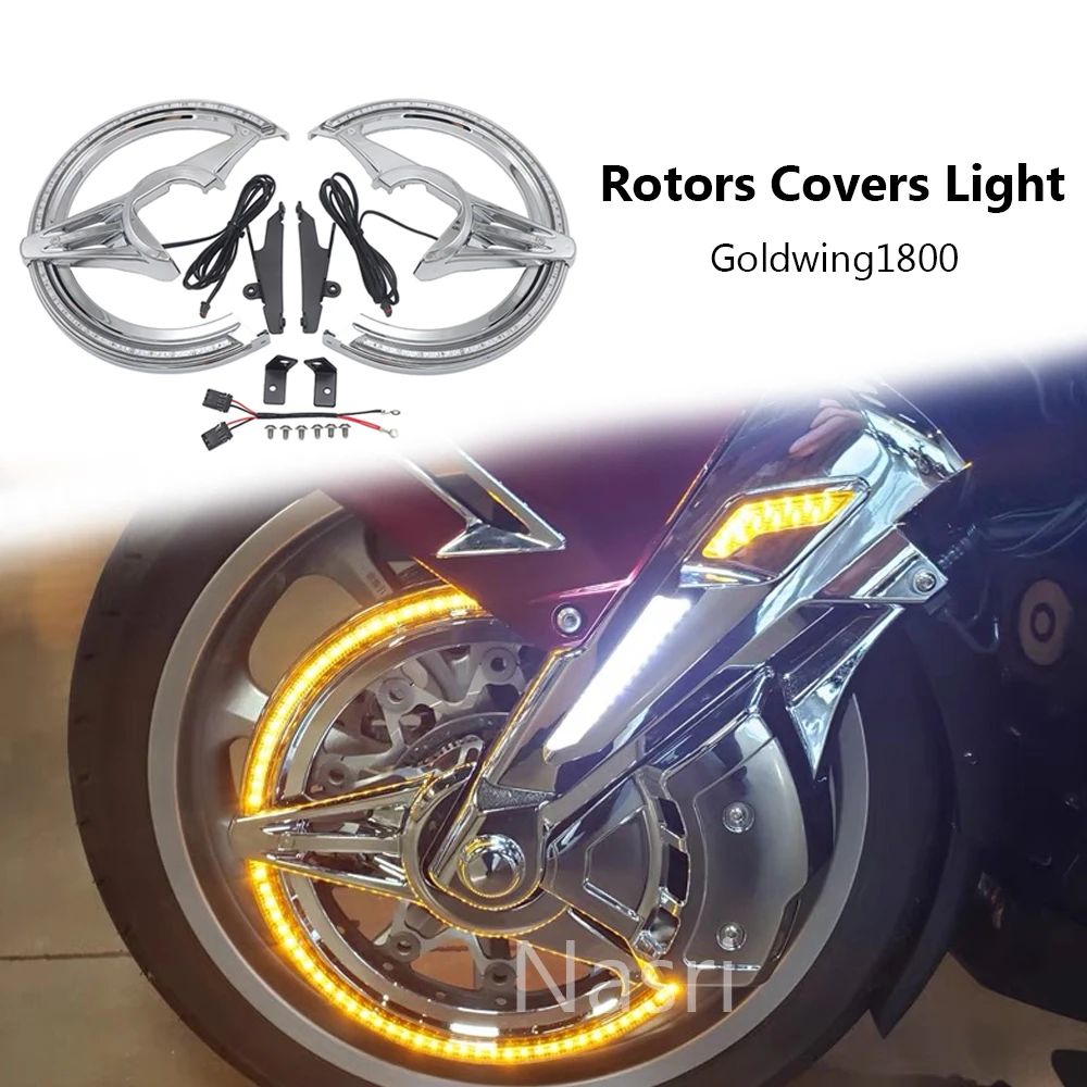 For Honda GL1800 Goldwing Motorcycle Accessories Chrome Black Brake Disc Rotors Covers LED Cornering Lamp 2018-UP 2019 2020