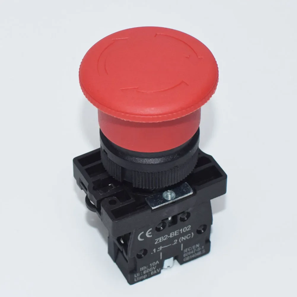 Latching Switch Mushroom Push Button Control Panel Installation Twist-to-release Mechanism Self-cleaning Sliding Contact