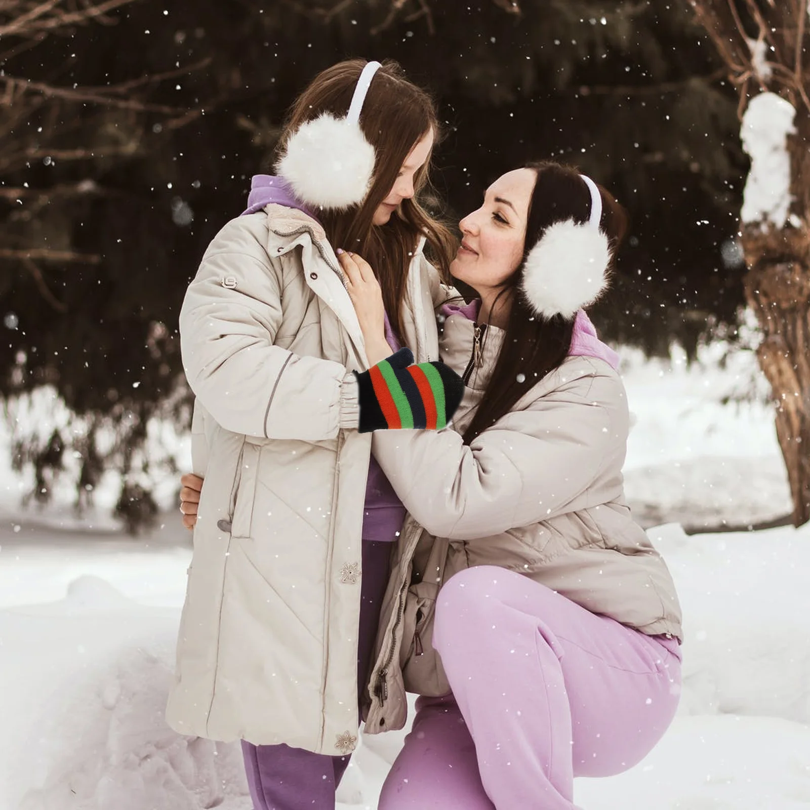 Sarung Tangan Rajutan Hangat Warna Cerah Pelindung Tangan Musim Dingin Anti Gores Tahan Dingin Cakupan Penuh Uniseks Luar Ruangan