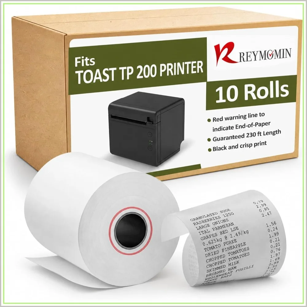 Thermal Printer Paper Roll 10 Rolls Compatible with Toast TP200