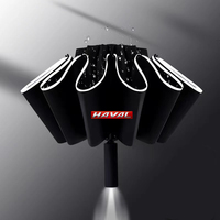 Car Umbrella Reflective Stripe Reverse Led Light Umbrella Windproof Travel Umbrellas For haval f7 h6 f7x h2 h3 h5 h7 h8 h9 m4