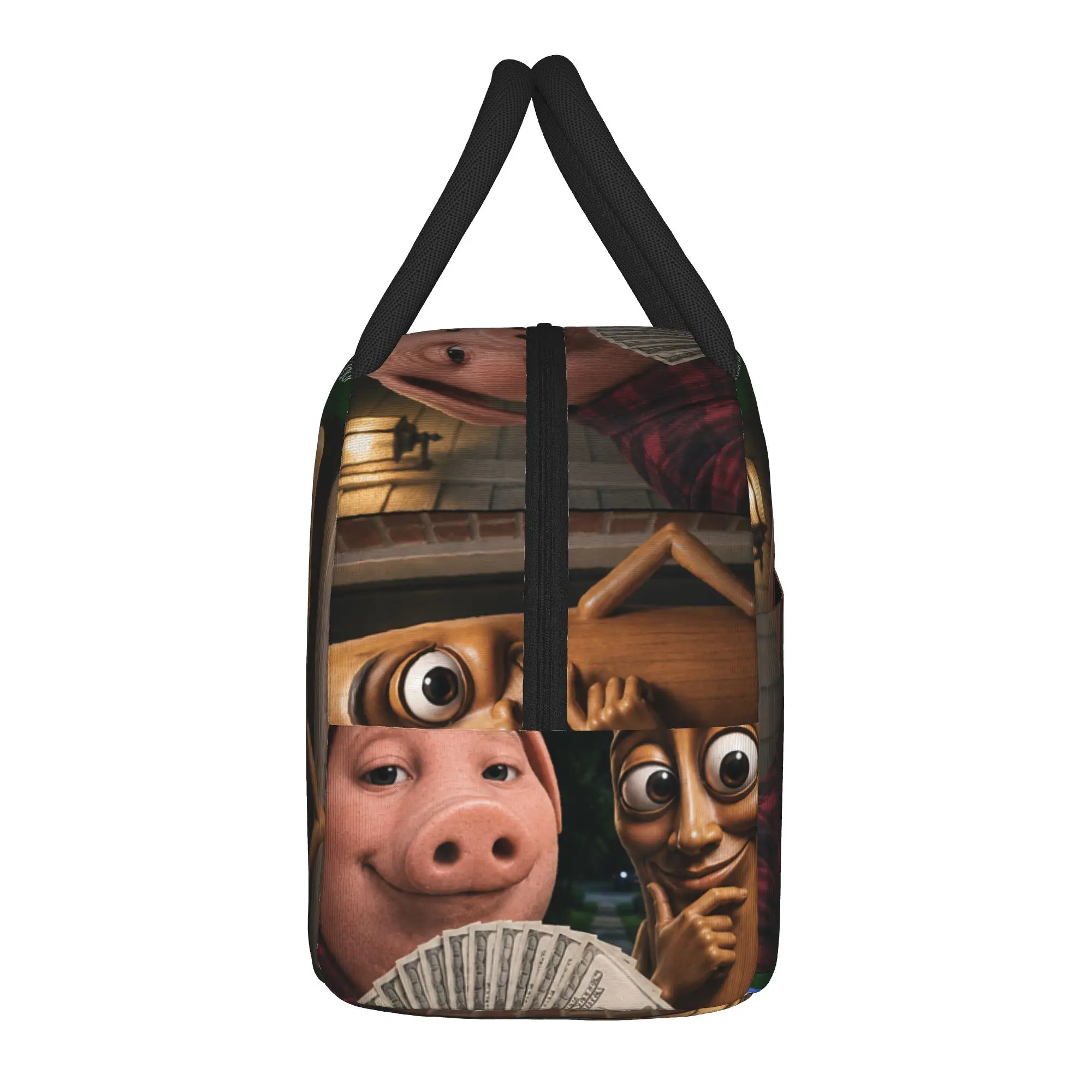 Tung Tung Tung Sahur John Pork Motion at Your Front Door Lunch Bag Lunch Box Child Cooler Bag Casual Thermal Tote Handbags