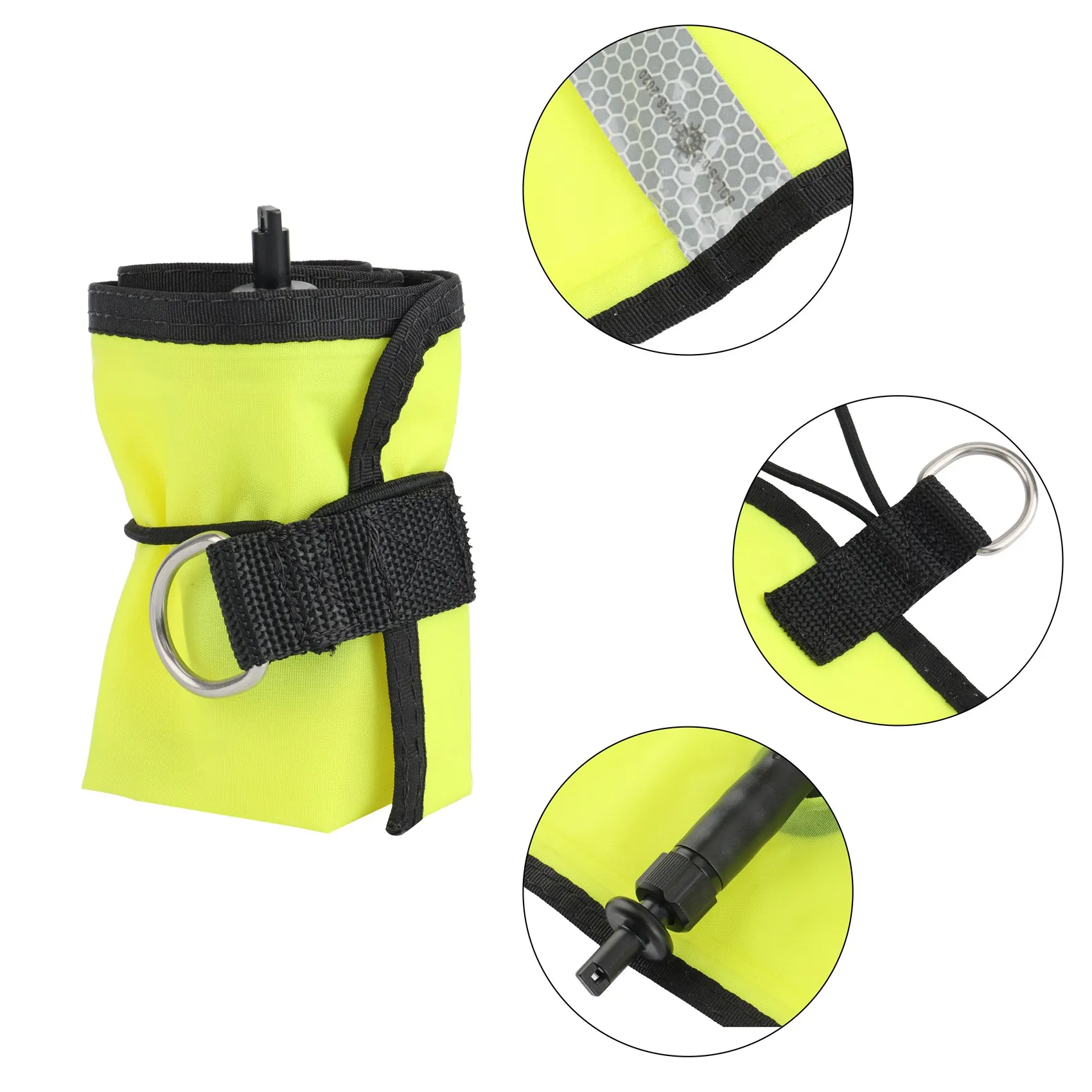 1M Scuba Diving Surface Marker Buoy SMB Signal Tube Safety Visibility Float Signal Tube,Yellow