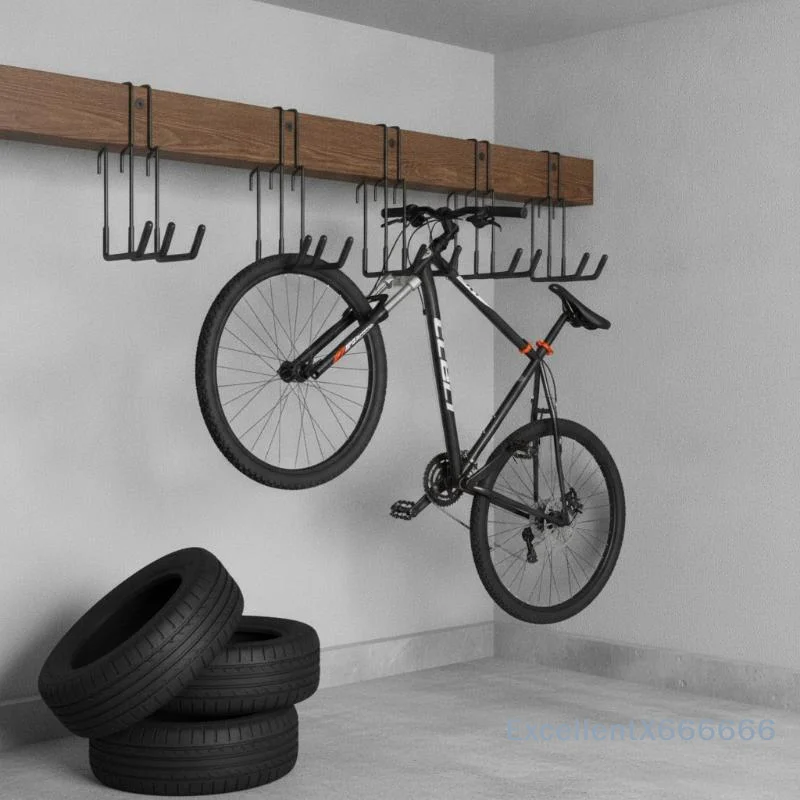 Heavy Duty Iron Garage Storage Hooks Anti Slip Rubber Coated for Outdoor Hanging Garden Tools Bikes Ladders Yard Shed Use