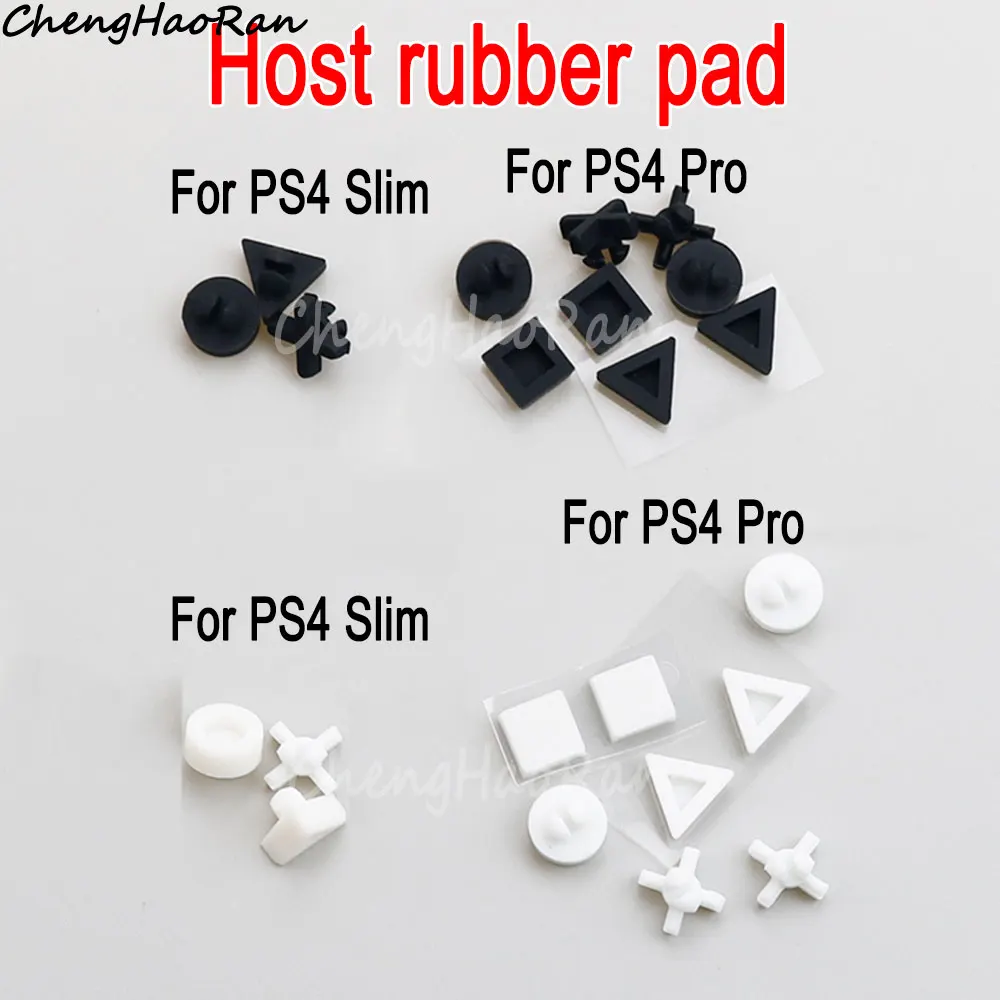 1 Set White or Black Silicone Bottom Rubber Rubber Pads For PS4 Slim Pro Console Housing Case Rubber Pads Anti-slip Pads Replace