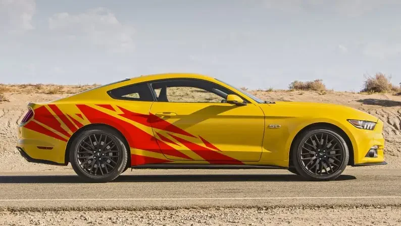 

x2 - 120 in x 33 in - MUSTANG Side Geometric Sport Design Graphics Sticker 2001 - 2022