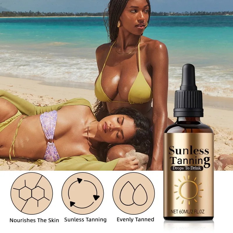 

Sun Tanning Drops Boost Melanin Production Nourish Skin Beach Outdoor Use Repair Dry Skin Self Tanning Body Drops