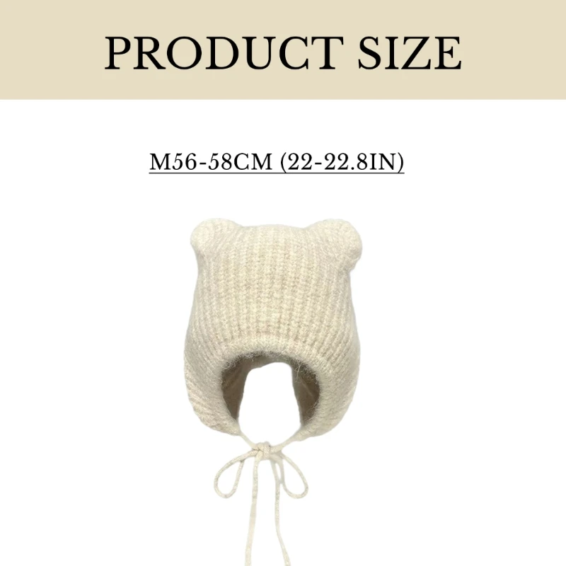 Bear Ears Hat Stage Performances Hat Soft Sister Lolitas Hat Ponytail Hat for Women and Girls Warm image 6