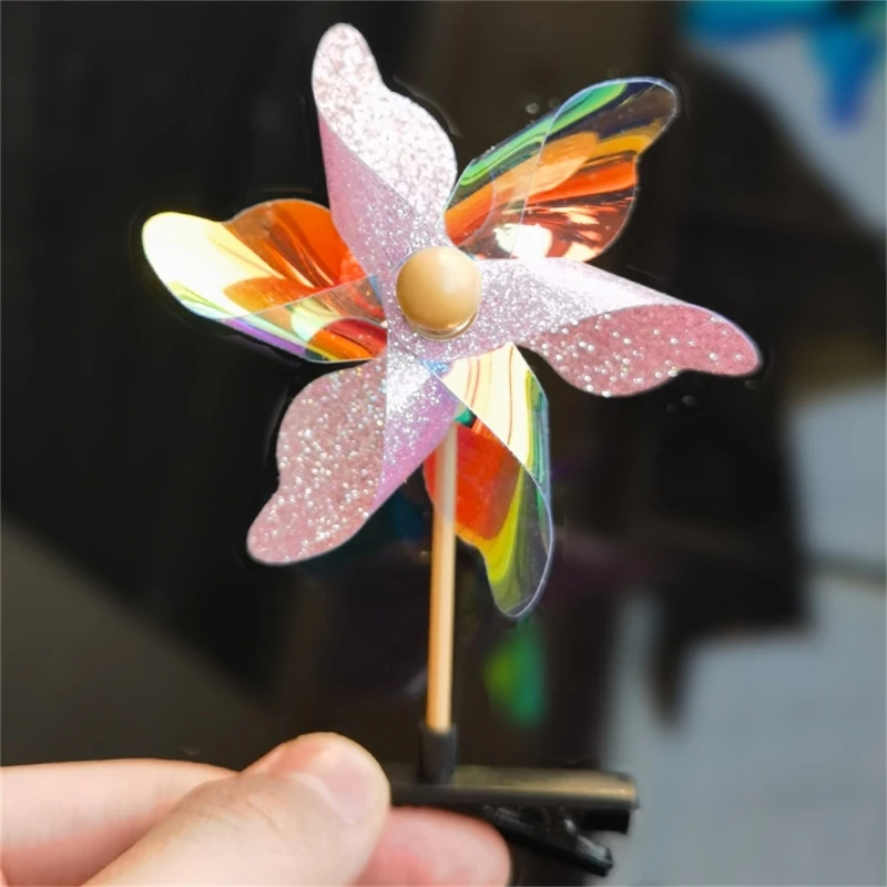 Y2k 90s Aesthetic Colorful Windmill Hairpin for Children Charm Sweet Hair Clip