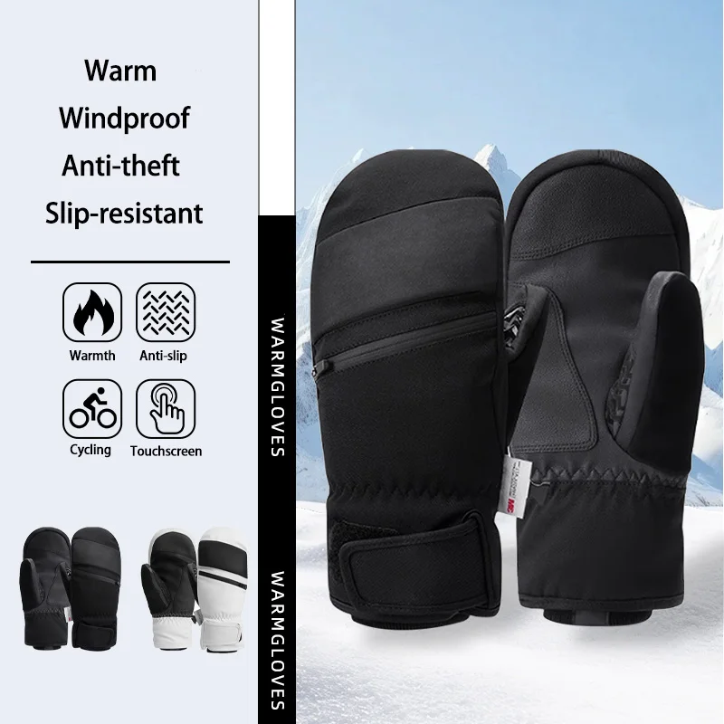

Minimalist Unisex Winter Outdoor Ski Gloves Waterproof 3M Fabric Neutral-Style Warm Winter Cold-Weather Gloves Cycling Gloves