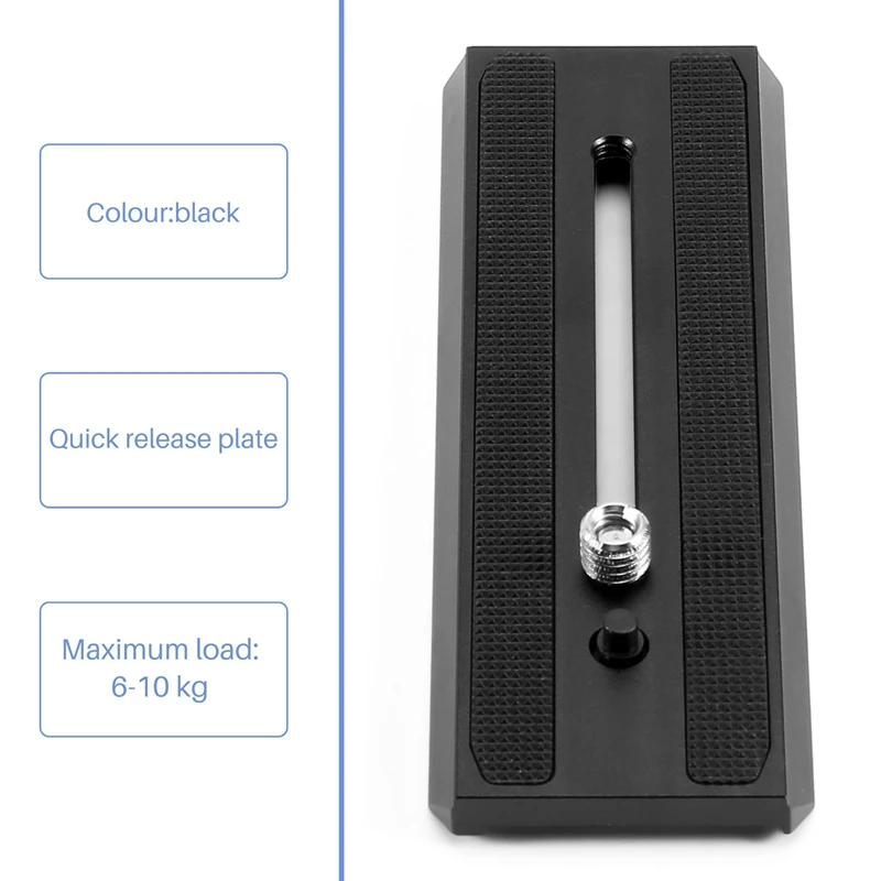 Sliding Quick Release Plate With 1/4 Inch And 3/8 Inch Screws For Manfrotto MVH500AH Quick Release Plate