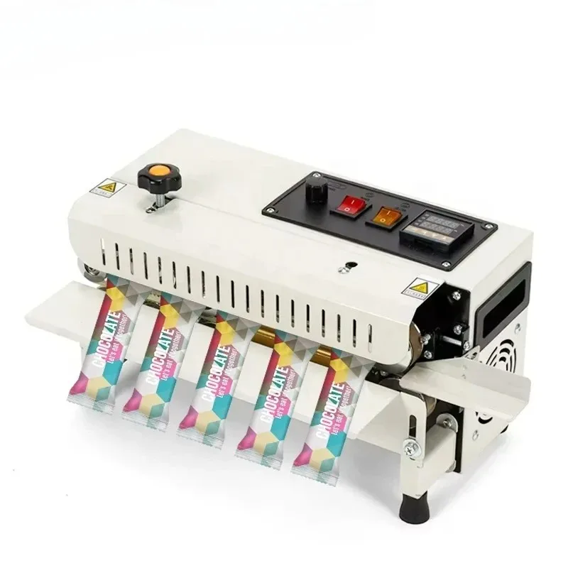 

FR400 Continuous Horizontal Band Mini Heat Sealer Coding and Sealing Wrapping Machine with Digital Temperature Control