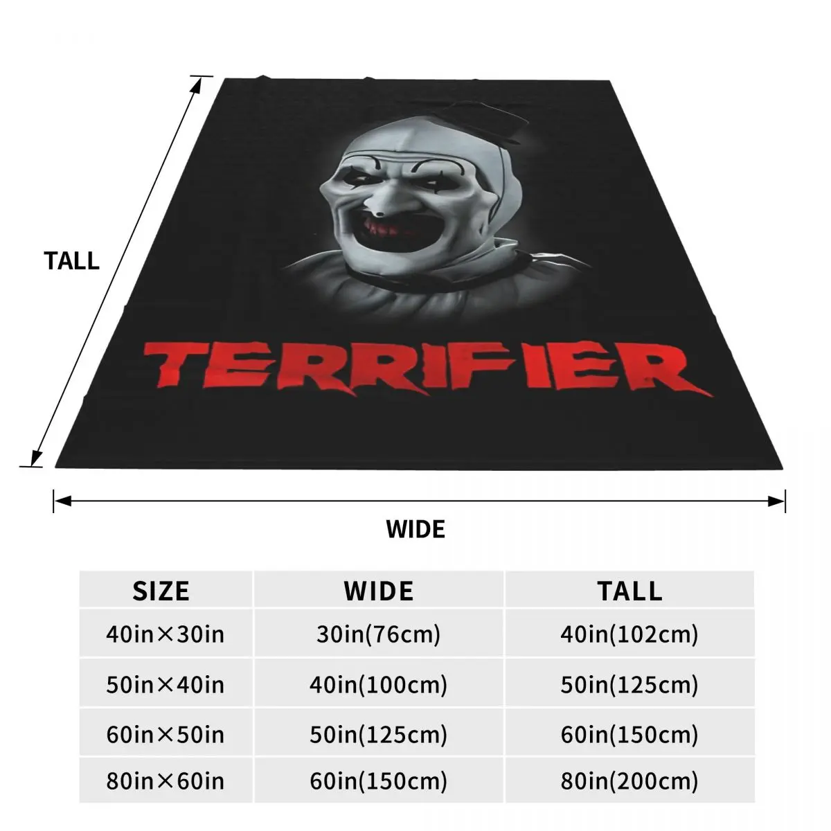 The Terrifier Art The Clown Blanket Quality Warm Soft Throw Blanket Autumn Travel Office Couch Chair Funny Bedspread