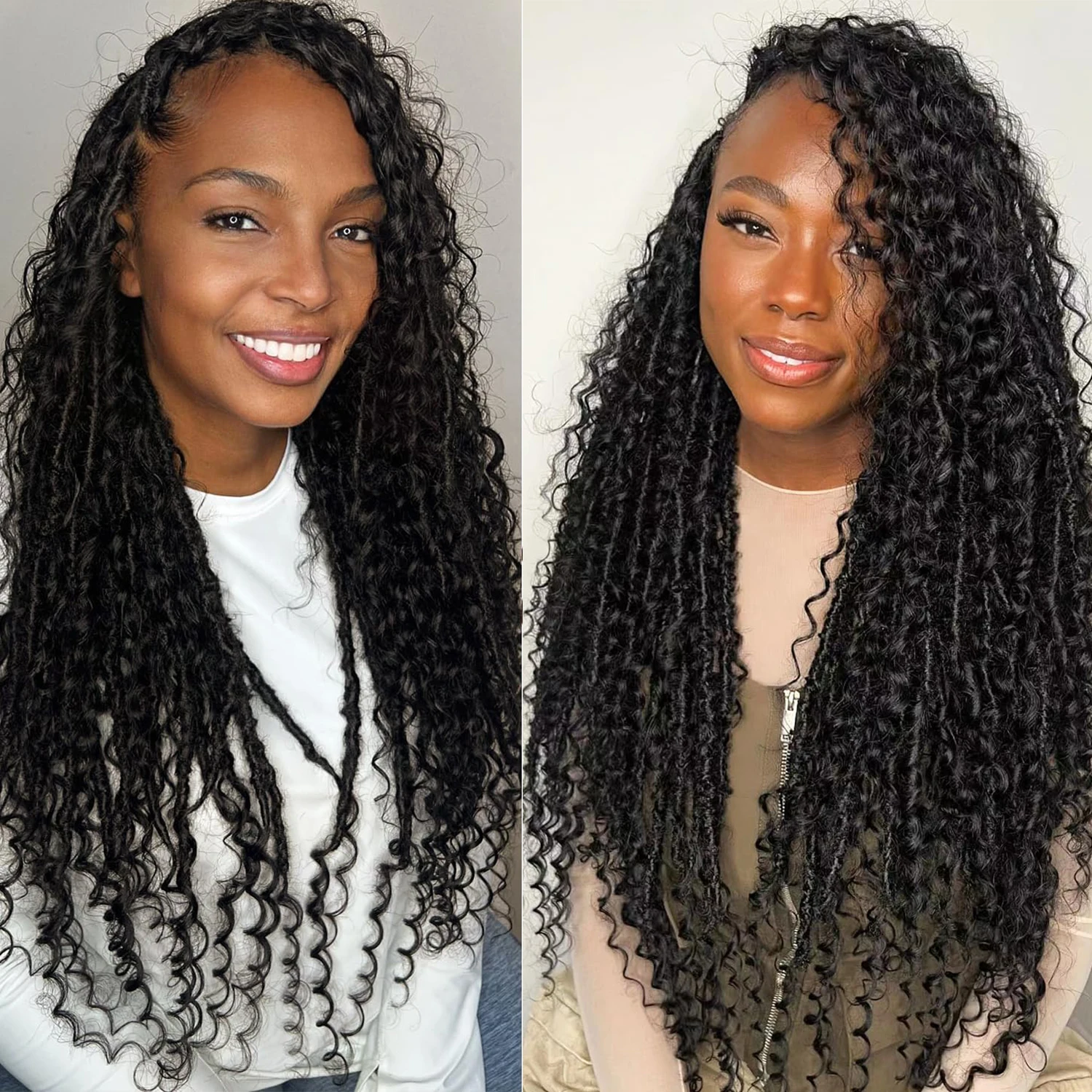 10/14/18/24 inch Goddess Locs Crochet Hair 6 Packs Faux Locs Crochet Hair for Black Women Pre Looped River Synthetic