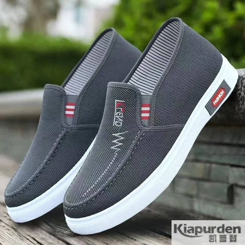 

Non-Slip Wear-Resistant Beijing Cloth Shoes Men's Lightweight Breathable Canvas Work Shoes Comfortable Soft Rubber Sole