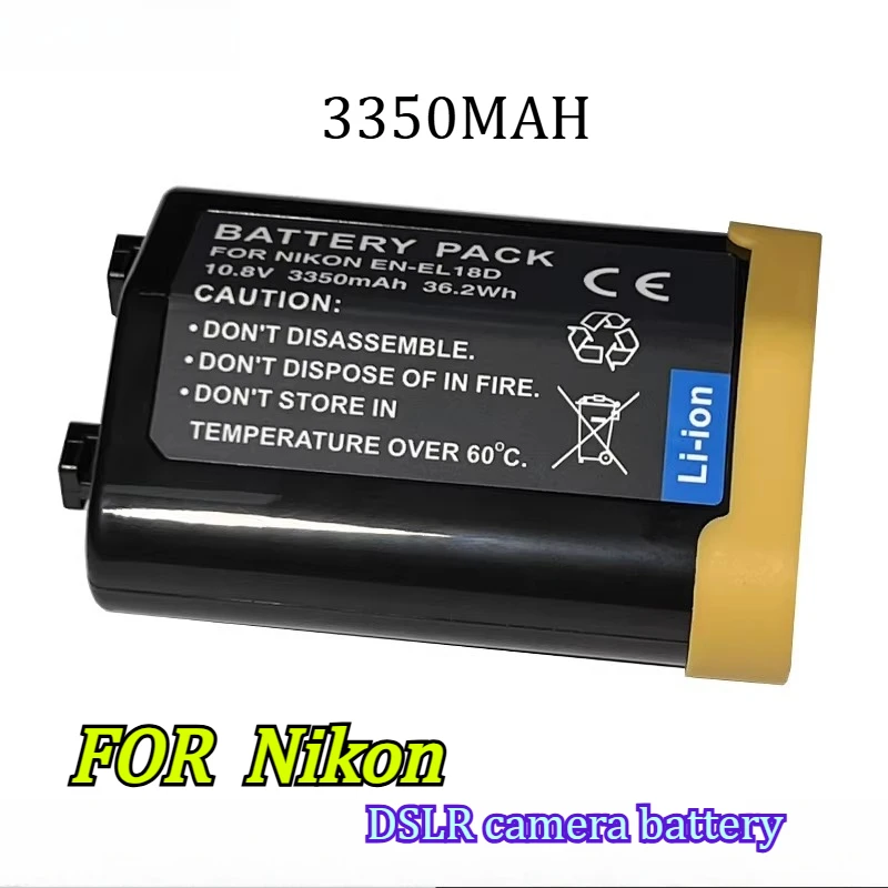 

3350MAH High-capacity Battery Suitable for Nikon D6 D5 D4S D4 DSLR Camera D800 D850 D500 Controller EL18D Digital Battery