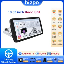 Hizpo 1 Din Car Radio Multimedia Player Detachable Panel 10.33