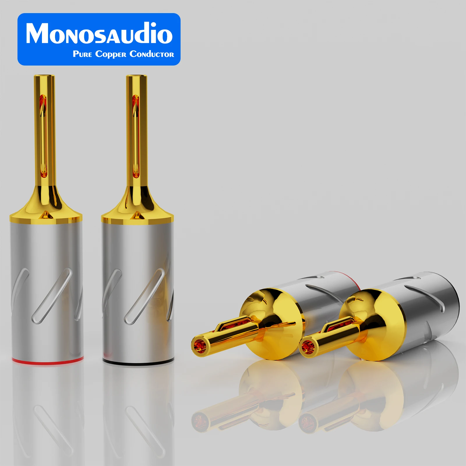 

Monosaudio Pure Copper Banana plug B801 Gold Rhodium Plated Banana Connector For Loudspeaker Speaker Cable